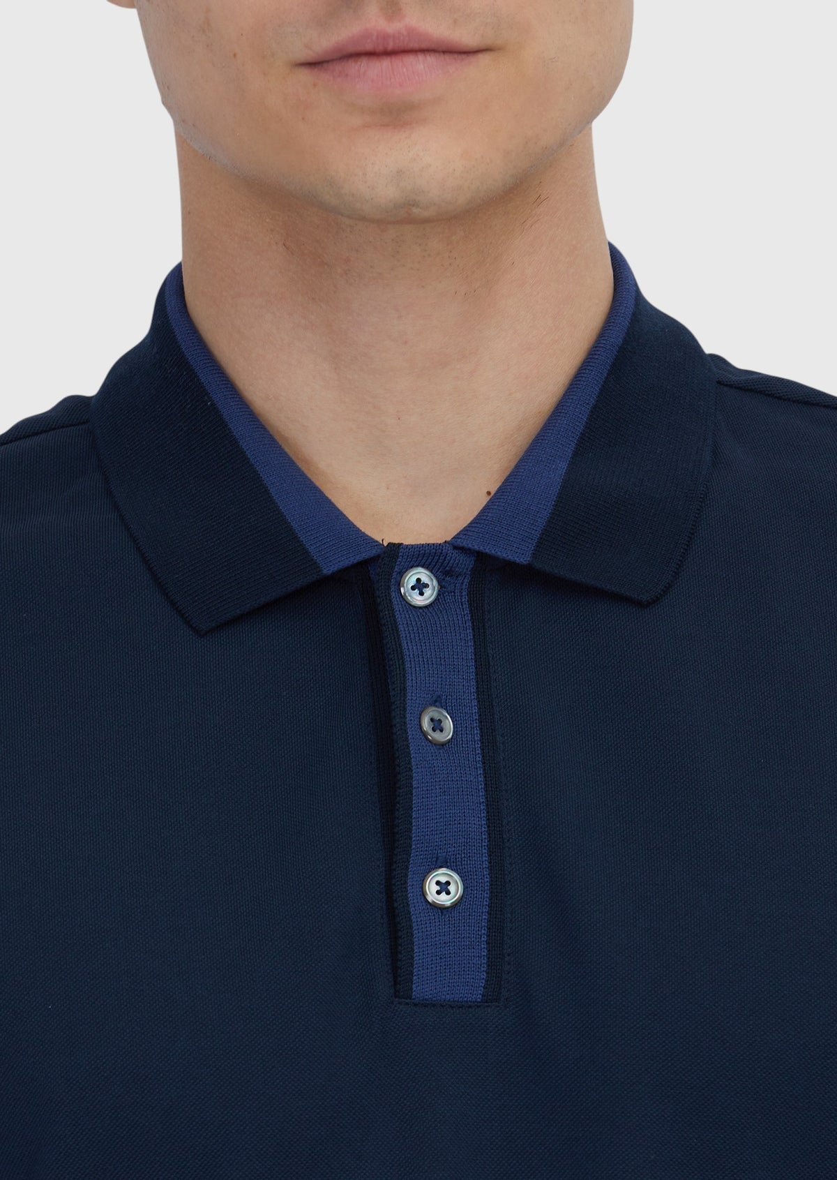 Lacivert Düz Polo Yaka %100 Pamuk T-Shirt