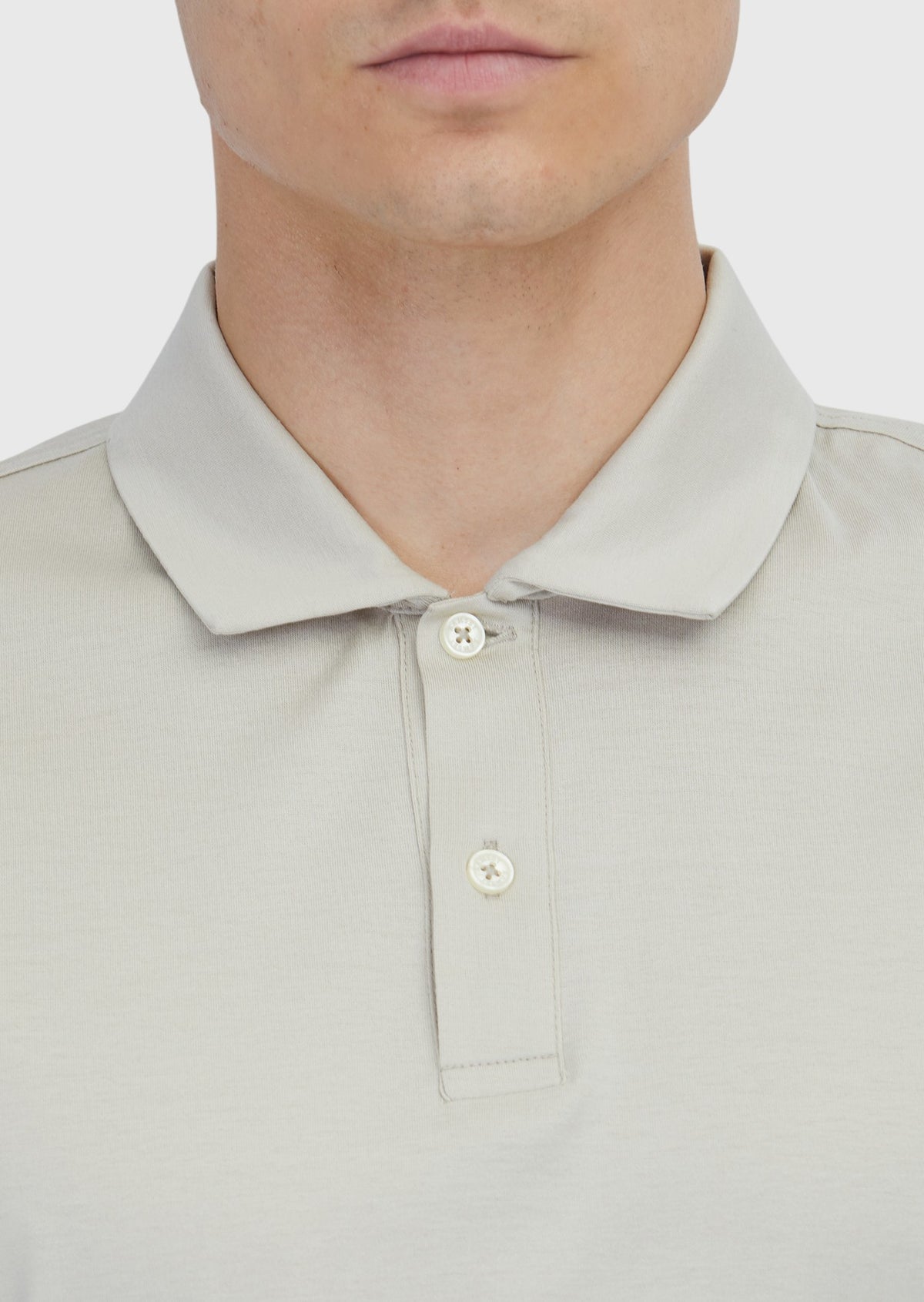 Bej Düz Polo Yaka %100 Pamuk T-Shirt