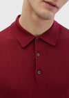 Bordo Polo Yaka %100 Pamuk Triko