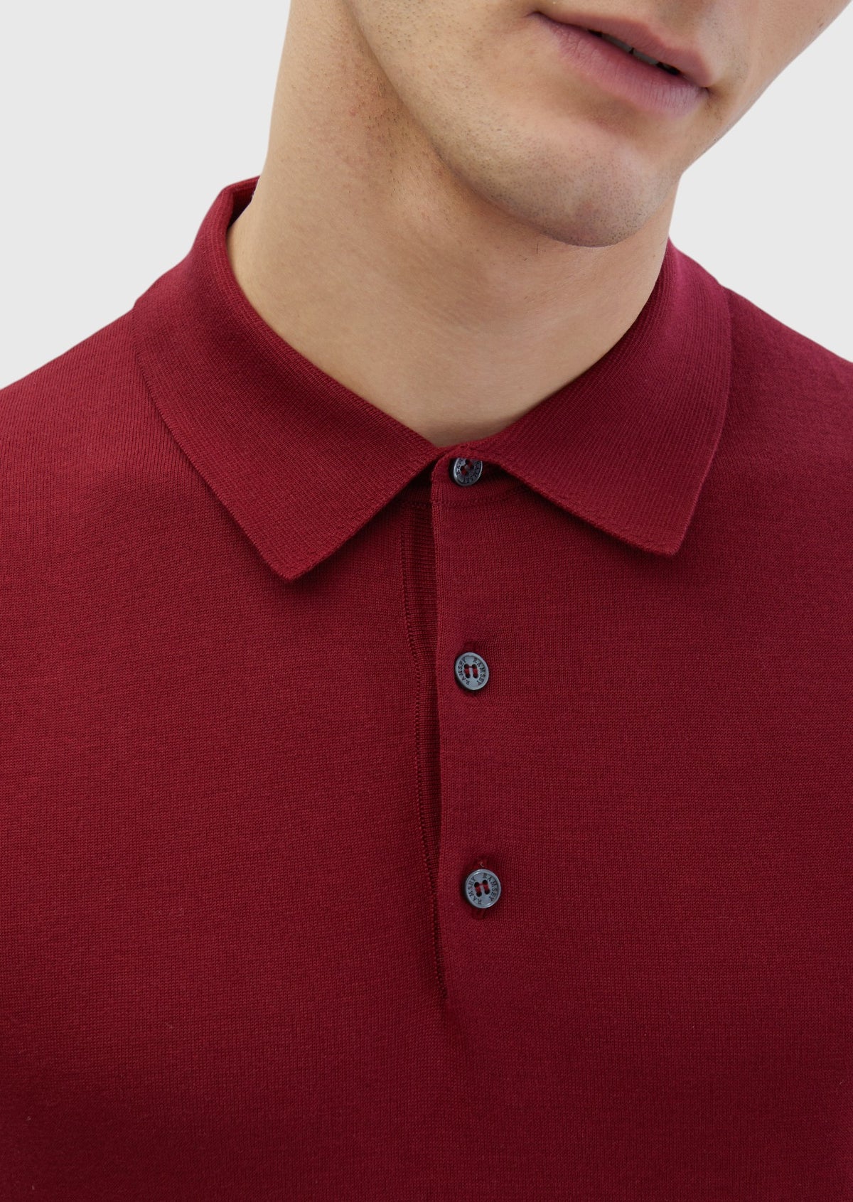 Bordo Polo Yaka %100 Pamuk Triko