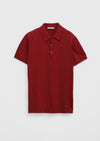 Bordo Polo Yaka %100 Pamuk Triko