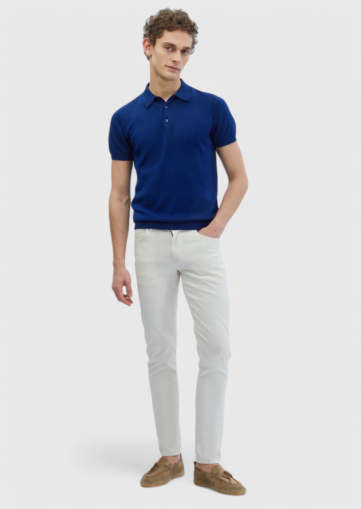 Saks Polo Yaka %100 Pamuk Triko
