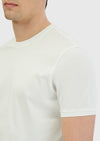 Beyaz Düz Bisiklet Yaka %100 Pamuk T-Shirt