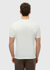 Beyaz Düz Bisiklet Yaka %100 Pamuk T-Shirt