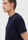 Lacivert Düz Bisiklet Yaka %100 Pamuk T-Shirt