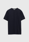 Lacivert Düz Bisiklet Yaka %100 Pamuk T-Shirt