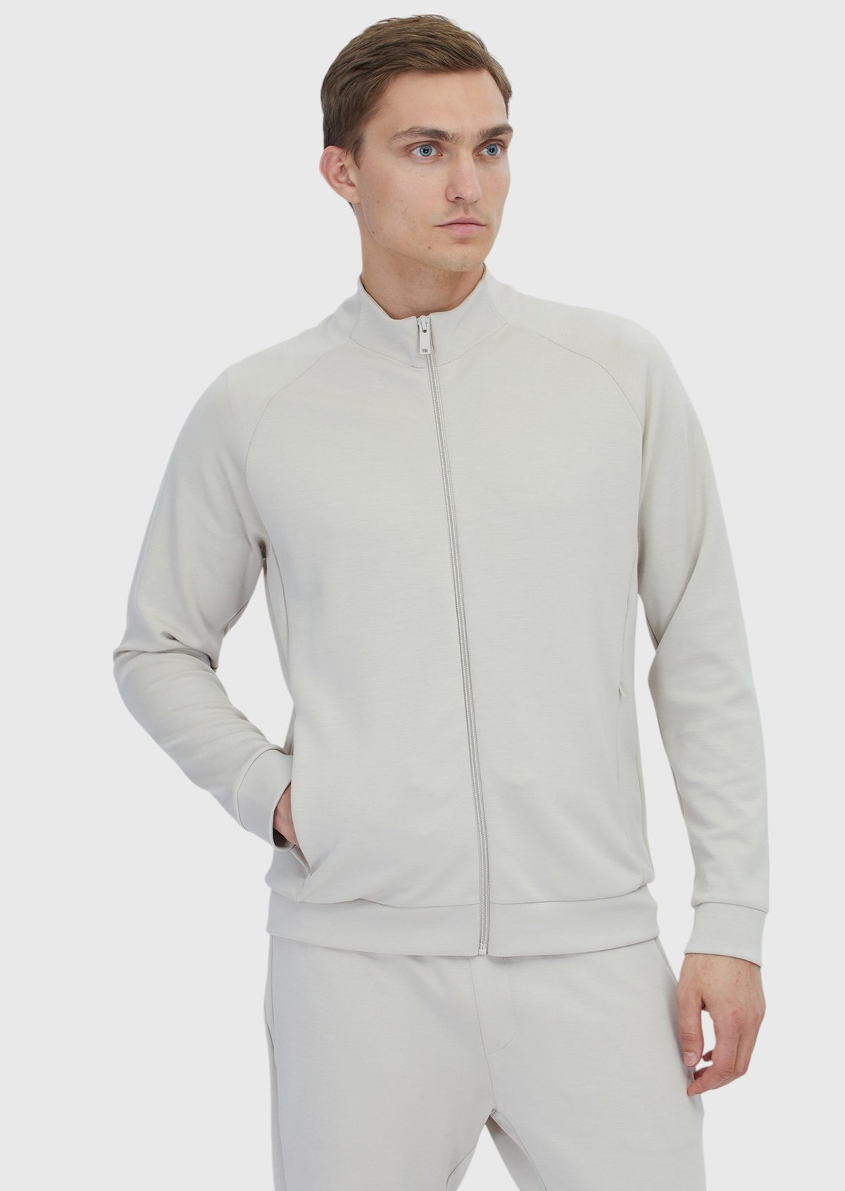 Taş Dik Yaka Düz Sweatshırt
