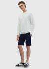 Lacivert Düz Örme Jogging Fit Spor Bermuda