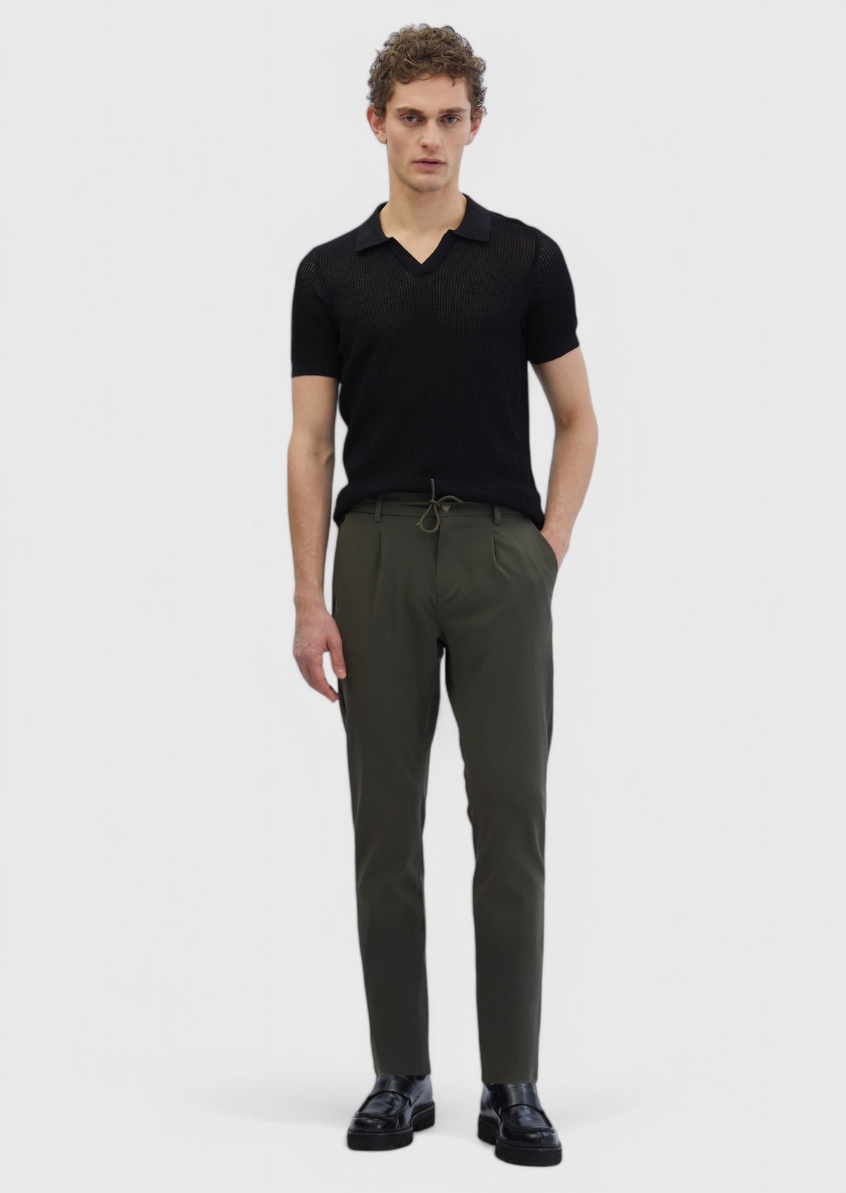 Haki Düz Dokuma Jogging Fit Casual Pantolon