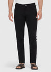 Siyah Düz Örme Slim Fit Casual Pantolon