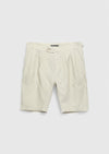 Kum Düz Dokuma Carrot Fit Casual %100 Keten Bermuda