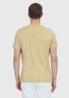 Safran Düz Bisiklet Yaka %100 Keten T-Shirt