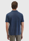 Lacivert Düz Polo Yaka %100 Keten T-Shirt