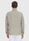 Vizon Düz Casual Fit Uzun Dokuma Casual %100 Keten Gömlek