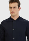 Lacivert Regular Fit Dik Yaka Casual Dokuma Mont