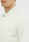 Ekru Regular Fit Dik Yaka Casual Dokuma Mont