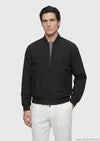 Siyah Regular Fit Dik Yaka Casual Dokuma Mont