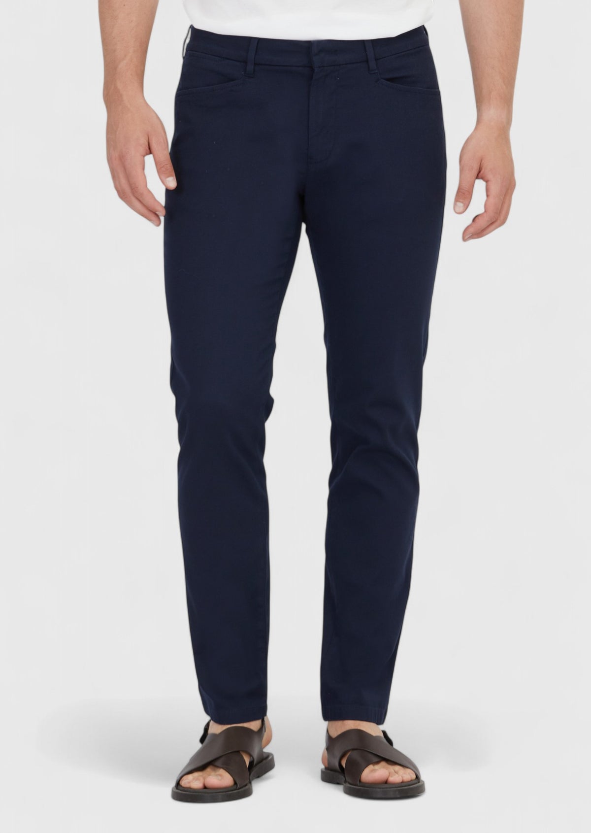 Lacivert Düz Dokuma Regular Fit Casual Pamuk Karışımlı Pantolon