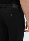 Siyah Düz Dokuma Regular Fit Casual Pamuk Karışımlı Pantolon