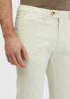 Ekru Düz Dokuma Regular Fit Casual Pantolon