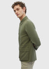 Haki Regular Fit Gömlek Yaka Casual Dokuma Mont