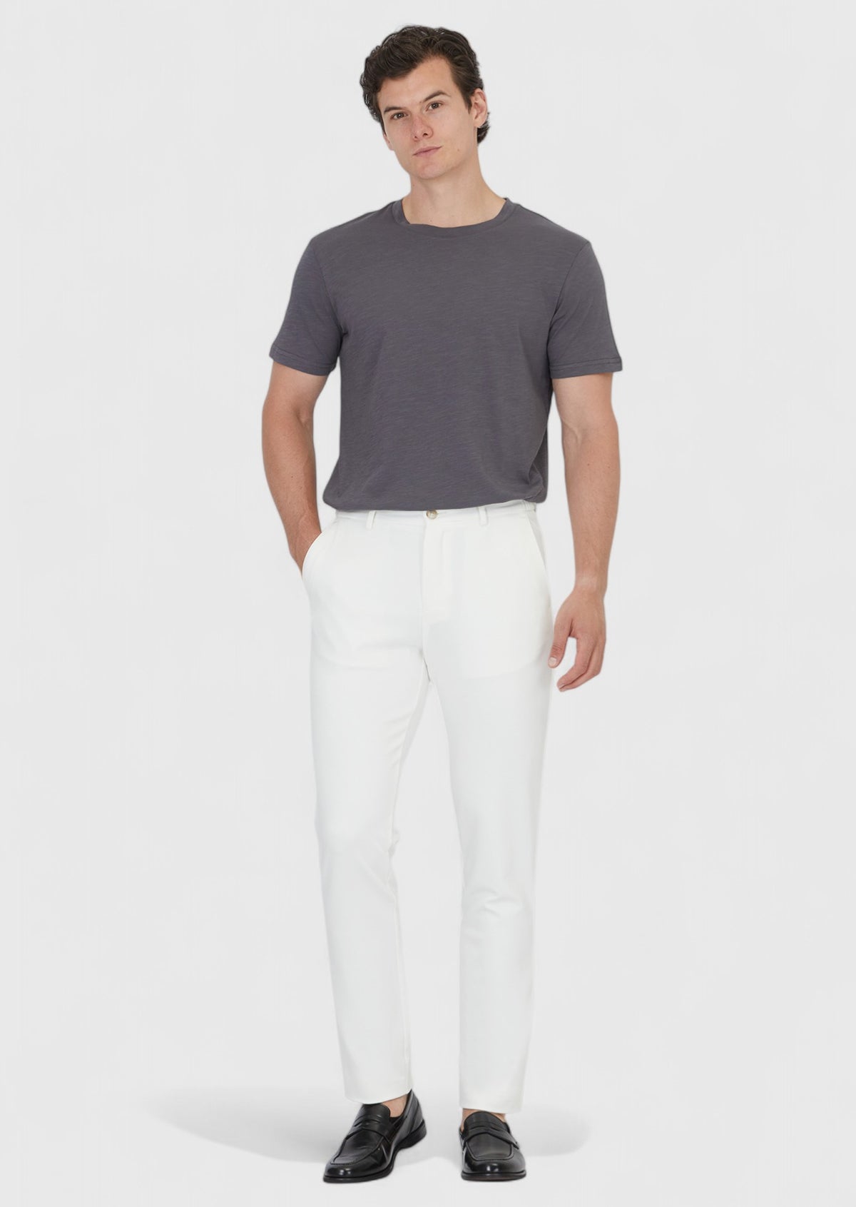 Ecru Knitting Jogging Fit Casual Trousers