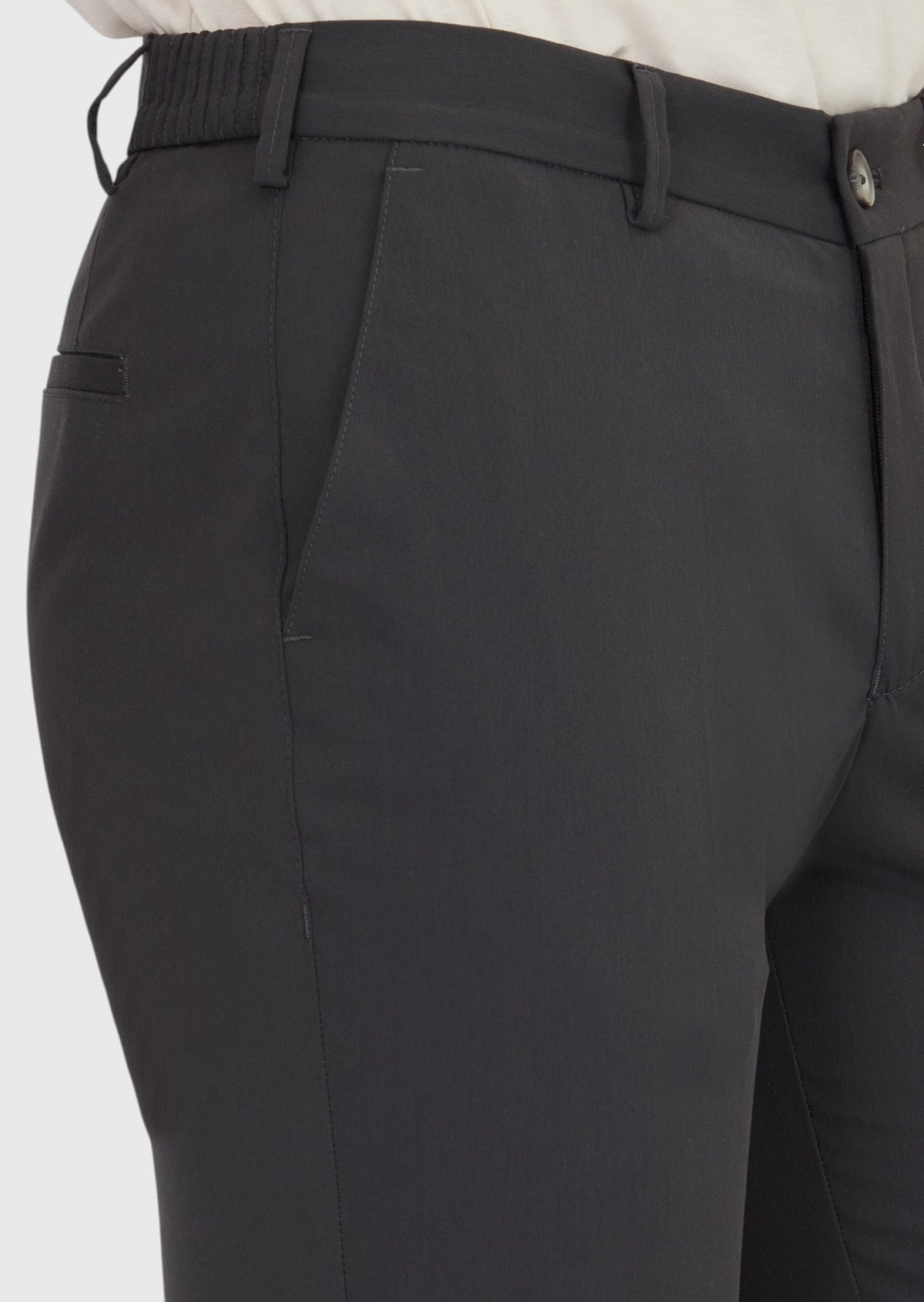Koyu Gri Düz Dokuma Jogging Fit Casual Pantolon
