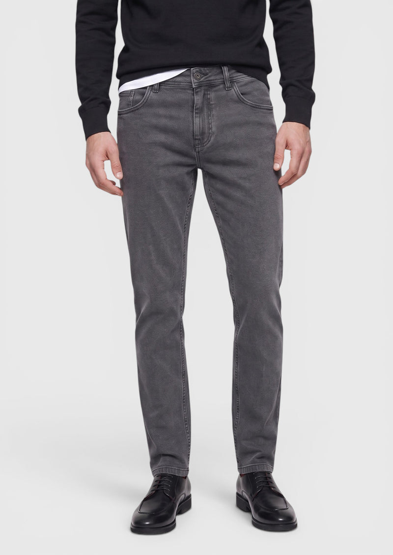 Antrasit Düz Dokuma Slim Fit Casual Pamuk Karışımlı Pantolon