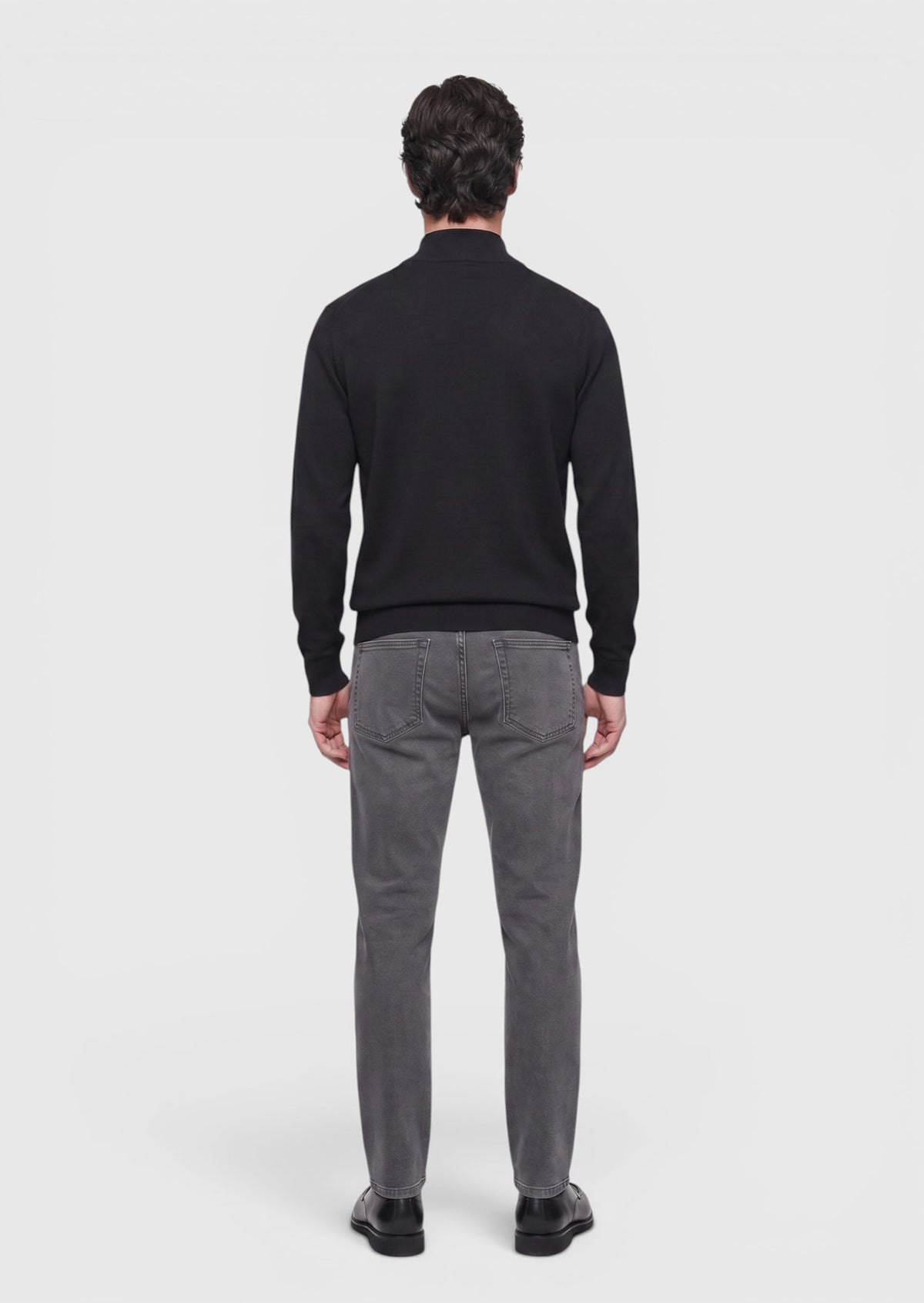 Antrasit Düz Dokuma Slim Fit Casual Pamuk Karışımlı Pantolon