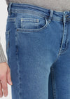 Mavi Düz Slim Fit Denim Pamuk Karışımlı Pantolon