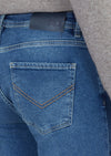 Mavi Düz Slim Fit Denim Pamuk Karışımlı Pantolon
