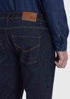 Lacivert Düz Slim Fit Denim Pamuk Karışımlı Pantolon
