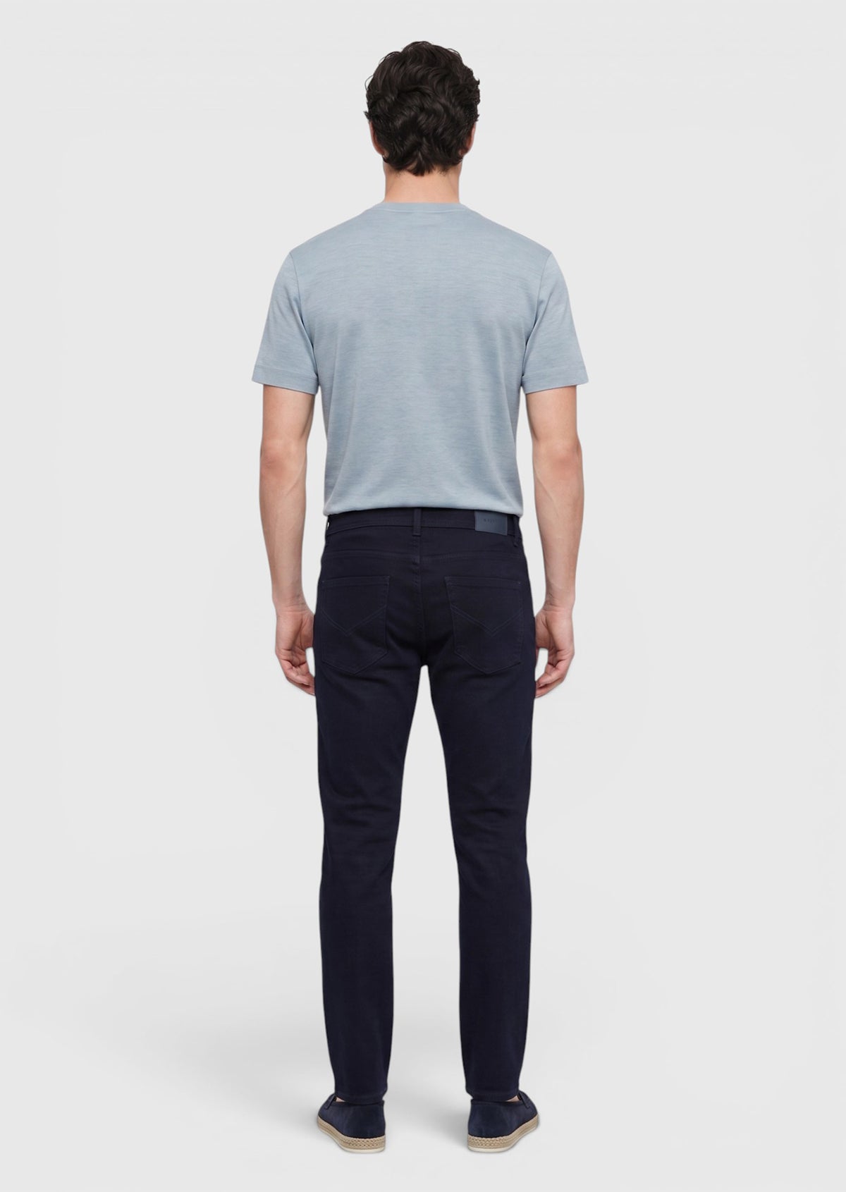 Lacivert Düz Dokuma Slim Fit Casual Pamuk Karışımlı Pantolon