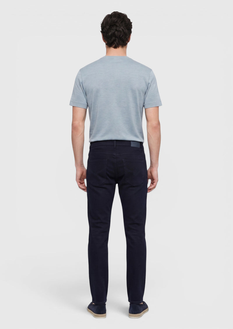 Lacivert Düz Dokuma Slim Fit Casual Pamuk Karışımlı Pantolon