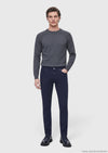 Lacivert Dokuma Slim Fit Casual Pamuk Karışımlı Pantolon