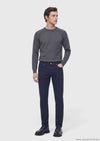 Lacivert Dokuma Slim Fit Casual Pamuk Karışımlı Pantolon
