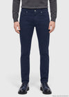 Lacivert Dokuma Slim Fit Casual Pamuk Karışımlı Pantolon