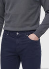 Lacivert Dokuma Slim Fit Casual Pamuk Karışımlı Pantolon
