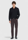 Mürdüm Düz Dokuma Slim Fit Kadife Casual Pamuk Karışımlı Pantolon