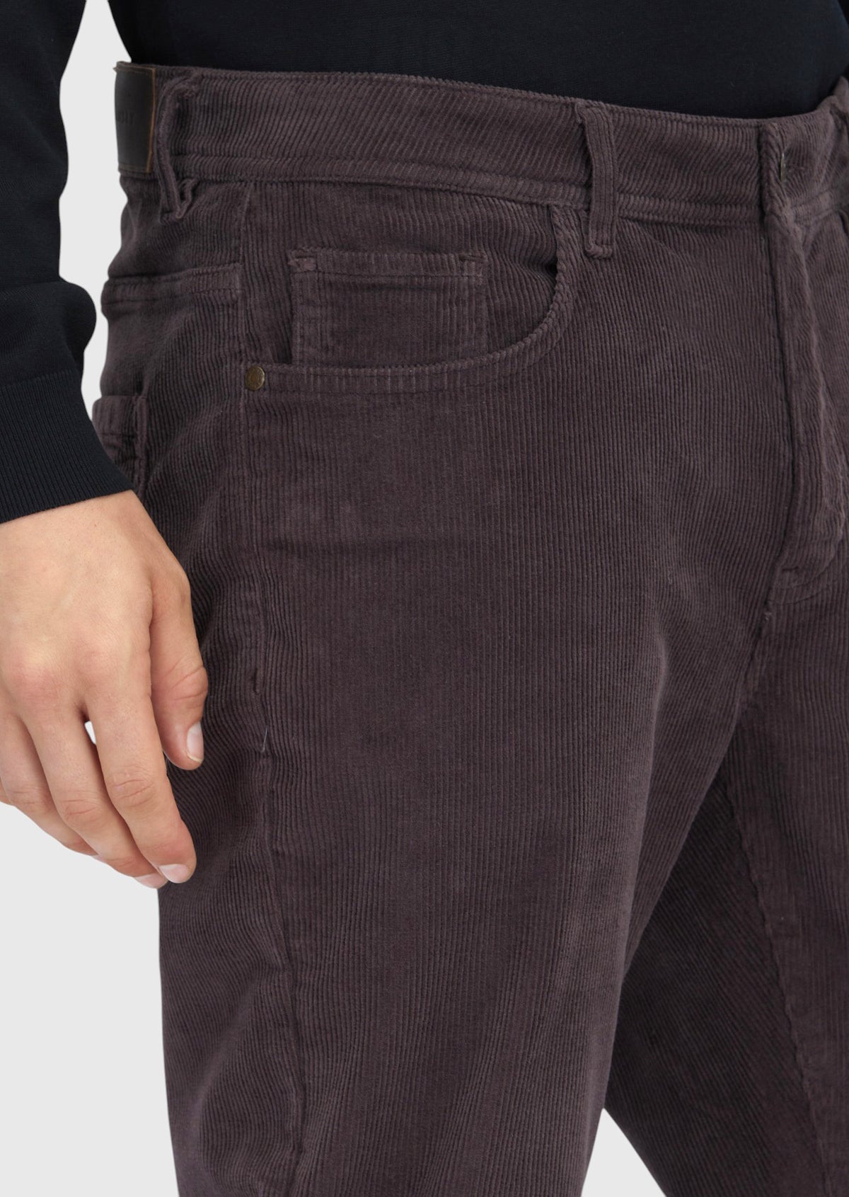 Mürdüm Düz Dokuma Slim Fit Kadife Casual Pamuk Karışımlı Pantolon