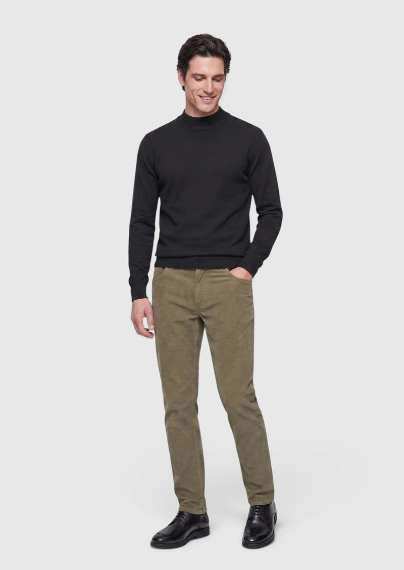 Açık Yeşil Düz Dokuma Slim Fit Kadife Casual Pamuk Karışımlı Pantolon