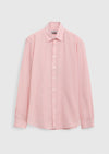 Pembe Düz Casual Fit Uzun Dokuma Casual %100 Pamuk Gömlek