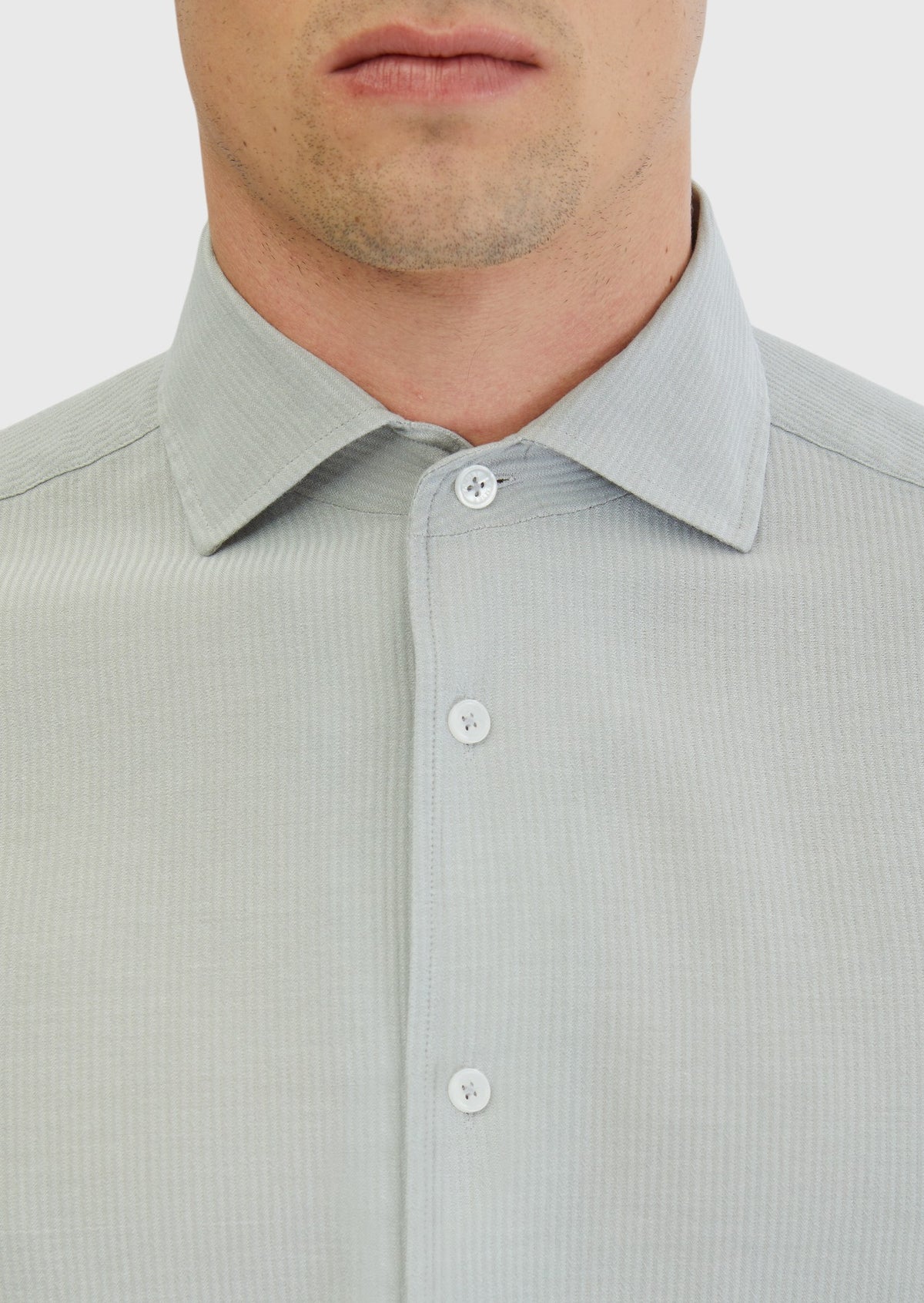 Gri Düz Casual Fit Uzun Dokuma Casual %100 Pamuk Gömlek