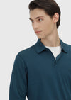Petrol Polo Yaka Düz Sweatshırt