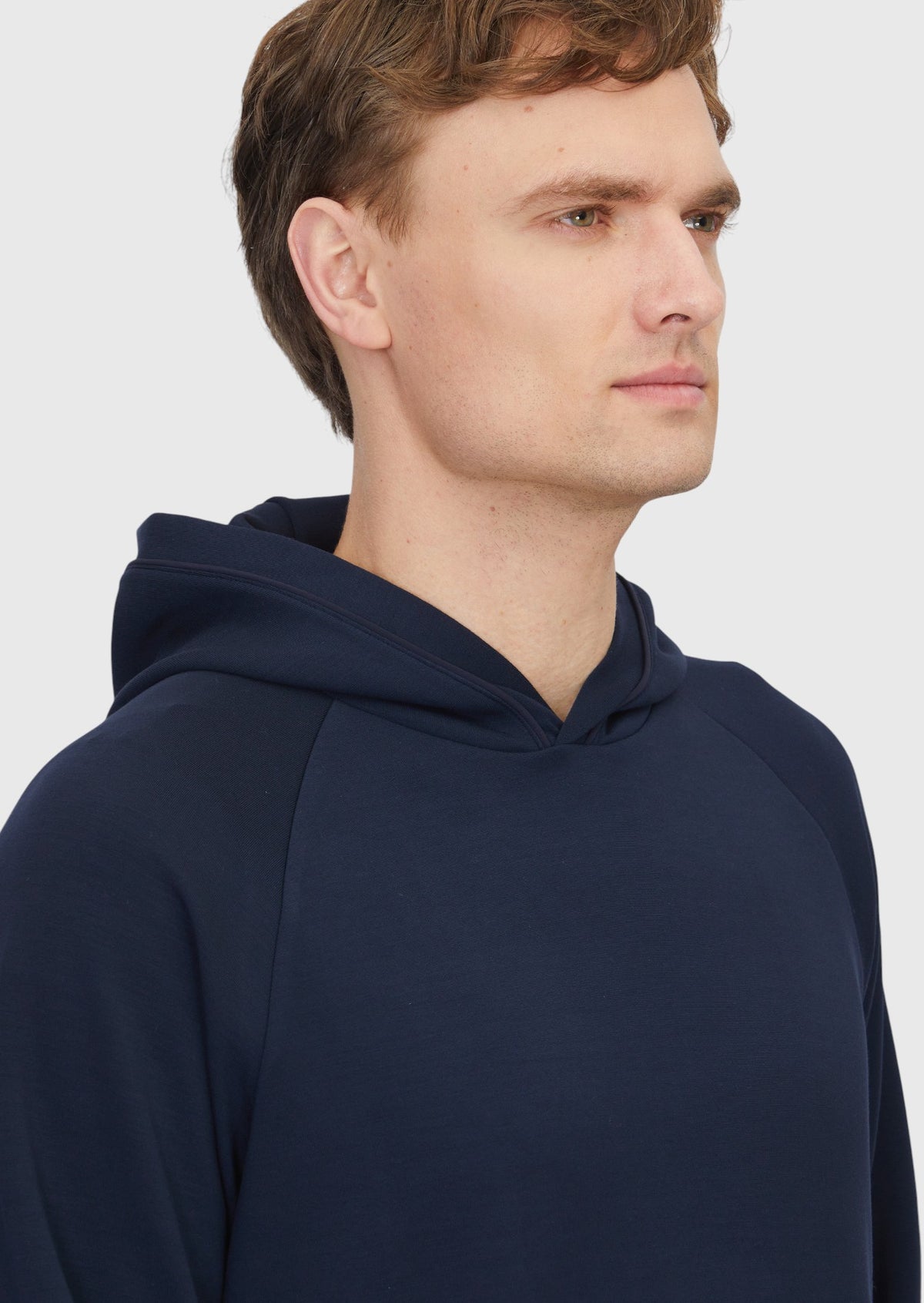 Lacivert Kapüşonlu Düz Sweatshırt