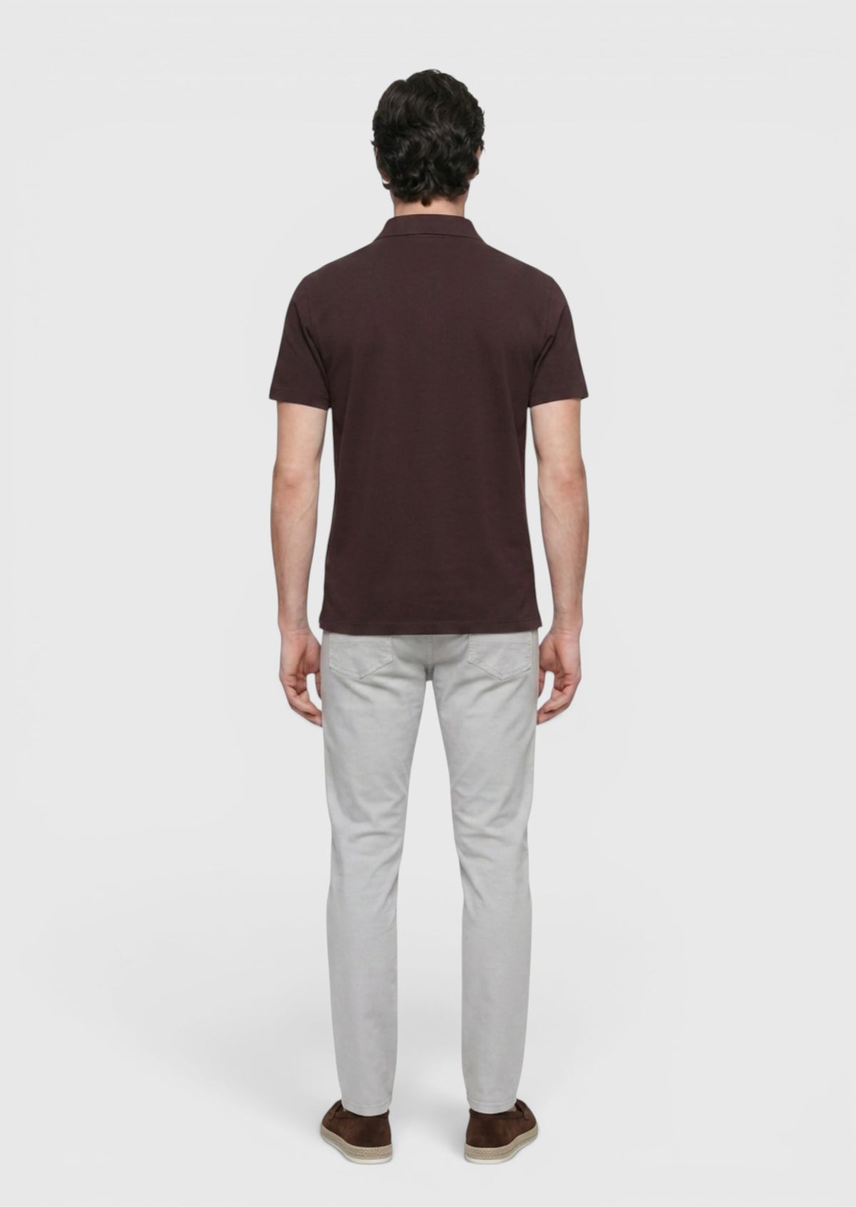 Mürdüm Düz Polo Yaka %100 Pamuk T-Shirt