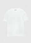 Beyaz Düz Bisiklet Yaka %100 Pamuk T-Shirt