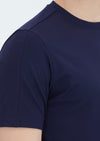 Lacivert Düz Bisiklet Yaka T-Shirt