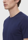 Lacivert Düz Bisiklet Yaka T-Shirt