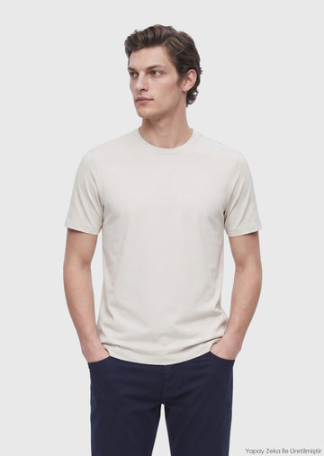 Stone Plain Crew Neck T-Shirt